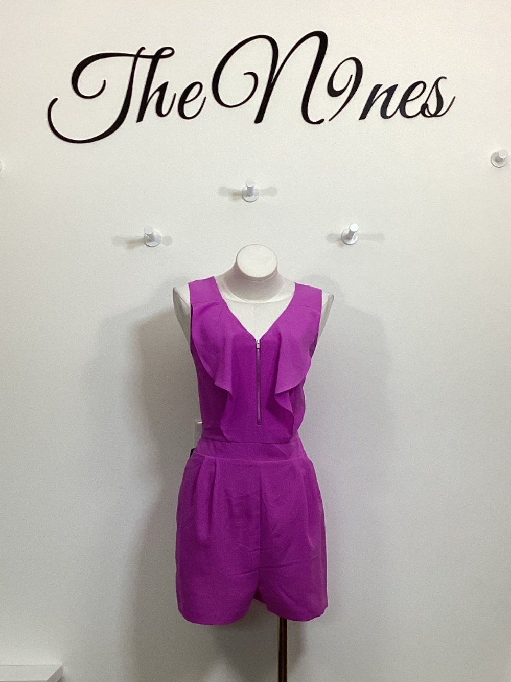 Express Purple Pink Front Zipper Sleeveless Romper NWT Size 12